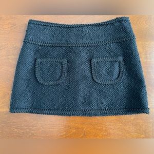 Nanette Lepore Tweed Boucle Marvelous Mini Skirt Size 6 Black with Patch Pockets